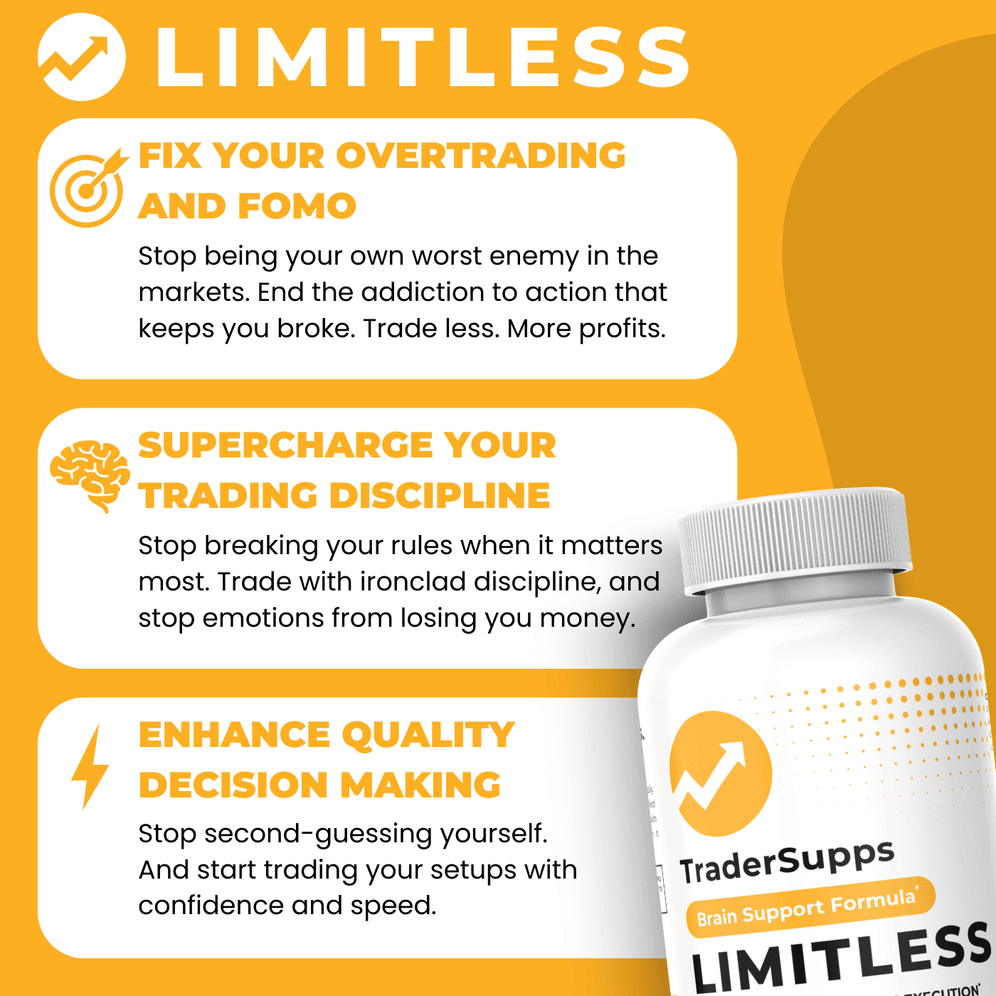LIMITLESS Benefits - (1) Fix overtrading & FOMO, (2) Supercharge trading discipline, (3) Enhance quality decision making